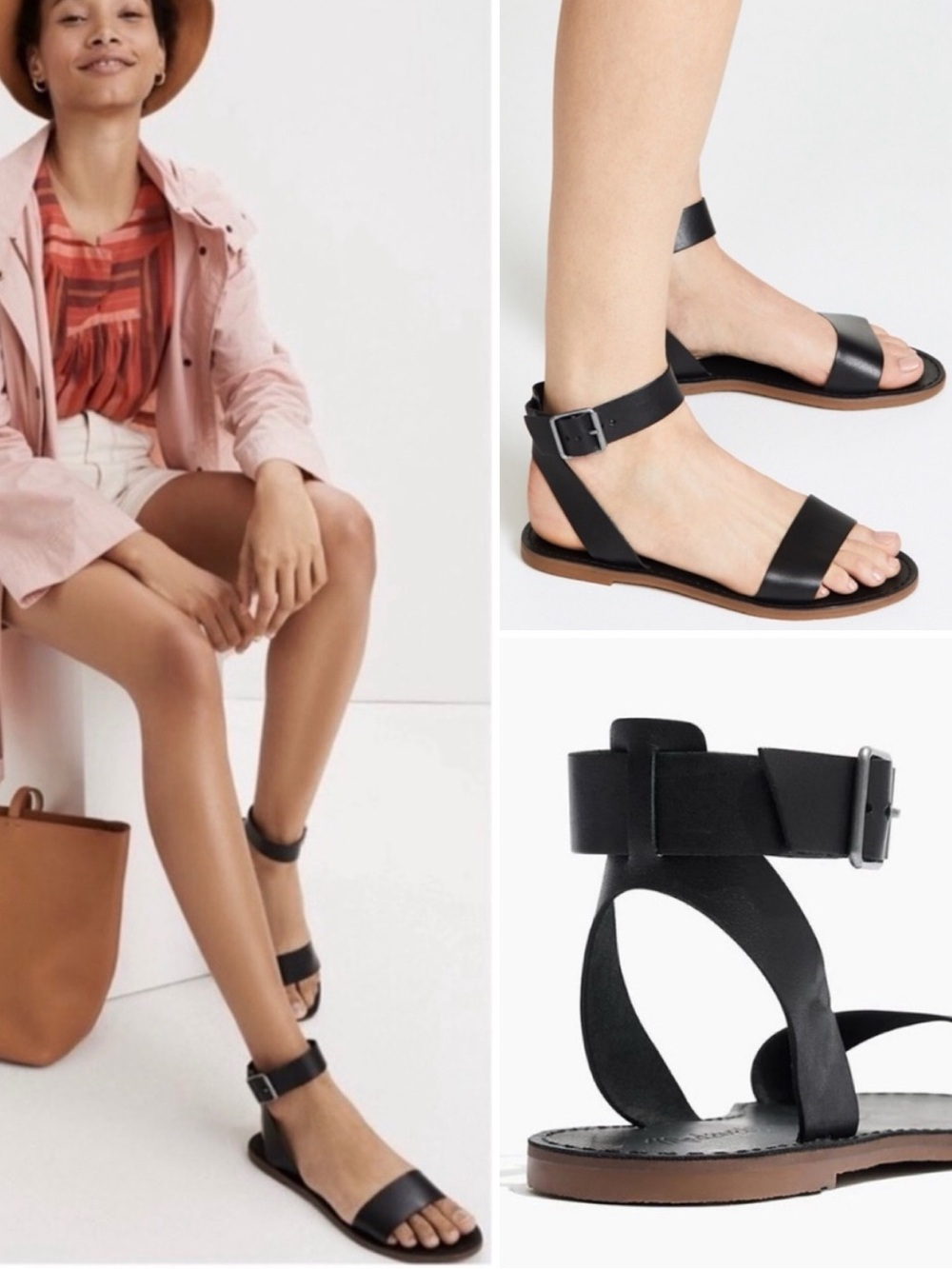 Madewell The Boardwalk Leather Ankle Strap Sandals